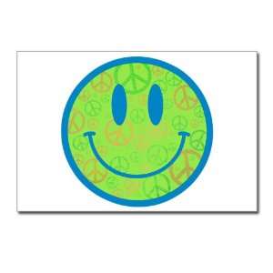    Postcards (8 Pack) Smiley Face With Peace Symbols 