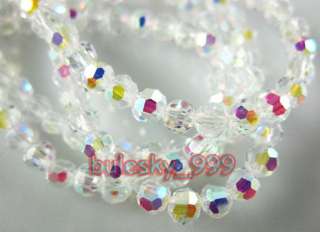   SHIPPING 97pcs Faceted Glass Crystal Round Beads 3mm G321 Clear AB