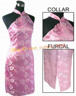 Chinese Mini Cheongsam Evening Dress Pink S 2XL WMD 04  