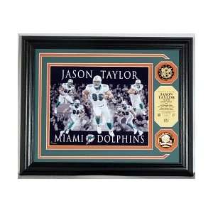 Jason Taylor Miami Dolphins ?Dominance? Photo Mint with 2 24KT Gold 