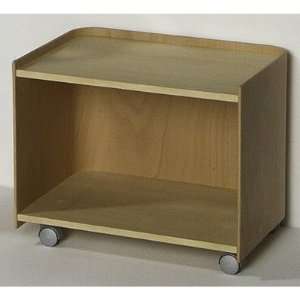 Aeri Wood Cart with Two Shelves and Casters Finish Natural, Size 22