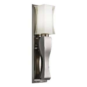   Wall Sconce, Polished Black Nickel Finish with Clear Etched with White