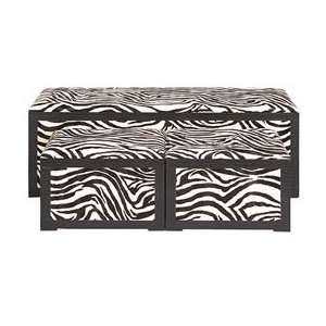  Set of Three Zebra Pattern Black and White Trunks