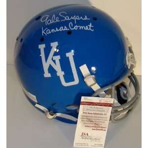  Gale Sayers Autographed Helmet   NEW Kansas Comet KU F S 