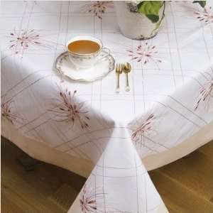 Violet Linen Emerald Tablecloths 3004 6 Emerald Embroidered Design 70 
