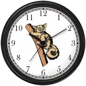  Lemur Monkey Animal Wall Clock by WatchBuddy Timepieces (White 