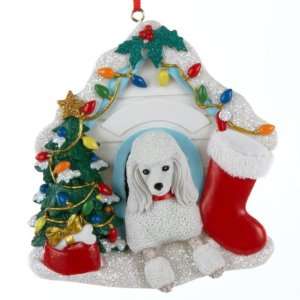  Pack of 6 Poodle in Holiday House Christmas Ornaments for 
