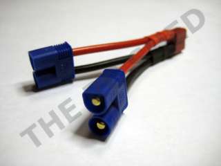 LIPO PARALLEL ADAPTER EC3 x 2 ~ T Plug with 14AWG WIRE  