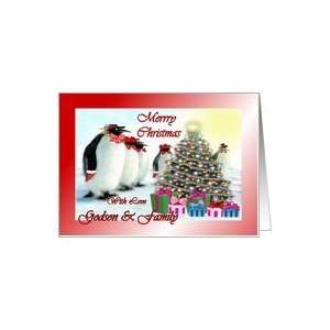   ~ Godson & Family ~ Whimsical Penguins / Christmas Tree / Gifts Card