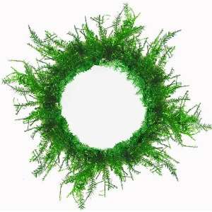 New   Whimsical Green Laser Tinsel Artificial Christmas Wreath 24 by 