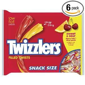 Twizzlers Sweet & Sour Filled Twists, Snack Size, 16.6 Ounce Bags 