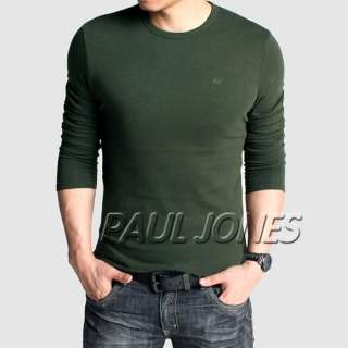 PJ Men’s Stylish Causal Long Sleeve basic classic T Shirt US Size XS 
