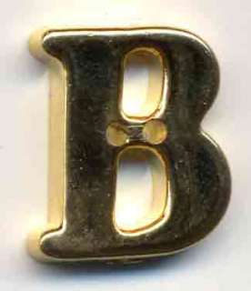 Gold Plastic Letter B JHB Buttons 5/8” X 3/4” K049  