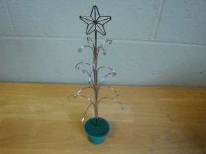 New 12.5 Jewelery tree green pot silver branches star  
