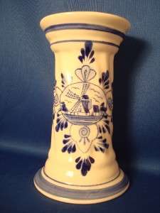 Windmill Blue & White Porcelain Pillar Candle Holder 5  