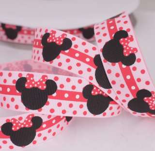   polka dots printed grosgrain ribbon hairbows 5 Yards/50 Yards  
