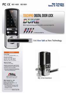 MI 5000 Duke Keyless Digital Door Lock +4Key tags BLACK  