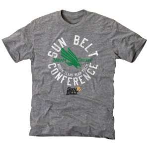 North Texas Mean Green Conference Stamp Tri Blend T Shirt   Ash 