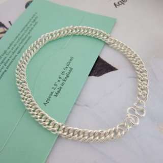 925 STERLING SILVER MENS BRACELET CURB CHAIN JEWELRY 21CM FREE 