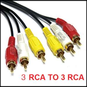 RCA TO 3 RCA MALE TO MALE AV AUDIO VIDEO CABLE 50FT  