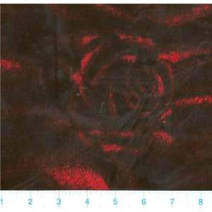  48 Wide Slinky Velvet Rose   Red/Black Fabric By The 