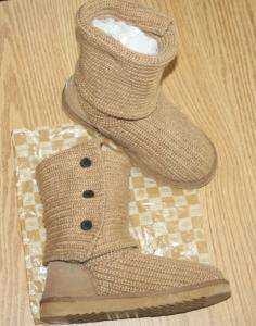 UGG Australia KARDY Button Cuff Crochet Knit Boots SIZE 7  