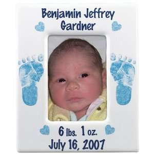  Personalized Boys Birth Photo Frame with Footprints