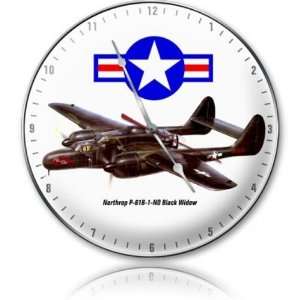  Black Widow Aviation Clock   Victory Vintage Signs