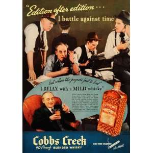 1937 Ad Cobbs Creek Blended Whisky Mild Working Drink   Original Print 