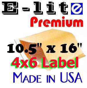 100 #5 10.5x16 BUBBLE MAILER ENVELOPE+250 4x6 Direct Thermal Label 
