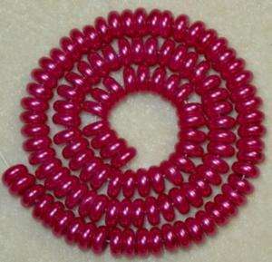 Fuchsia Pink Glass Pearls 8mm Heishi Rondelle Beads  