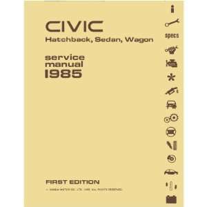  1985 HONDA CIVIC HATCHBACK SEDAN WAGON Service Manual Automotive