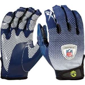 Reebok NFL Equipment Fade Nvy/Wht Football Gloves   2XL / Extra Extra 