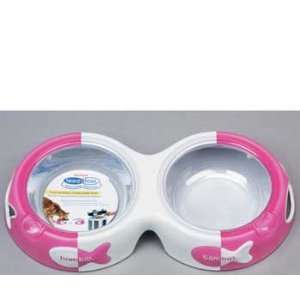  Bamboo Feed & Toss 12oz Pink Dog Diner with 4 Disposable 