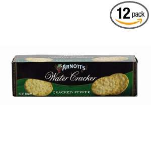 Arnotts Cracked Pepper Water Cracker, 4.4 Ounce Boxes (Pack of 12 