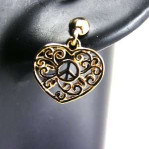  Earrings plated gold Coeur Peace. Jewelry