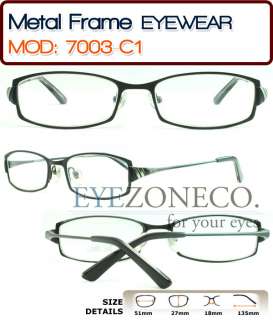 EyezoneCo] DESIGNER Metal Eyeglass Frame Black 7003 C1  
