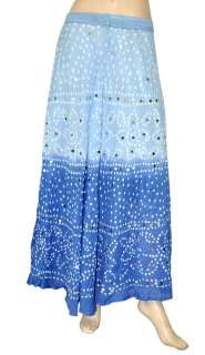   Look Cotton Long Skirt Adorn with Die & Dye Bandhini & Sequins Work