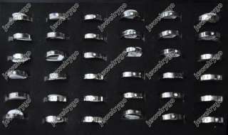 Wholesale lots mix50 CZ slim band stainless steel Rings  