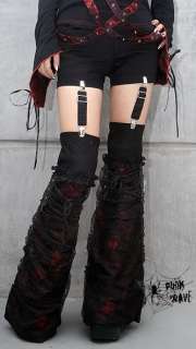 Visual Punk Gothic Pants Trousers shorts+leg warmer  