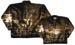 Deer Whitetail Buck Ultra Plush Fleece Jacket 2X New  