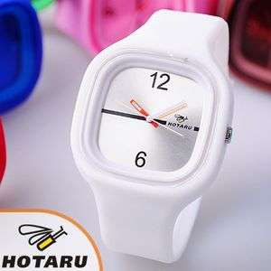 Hotaru Jelly White Silicone Wrist Quartz Sport Watch  