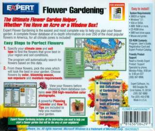 Flower Gardening PC CD learn to grow beautiful plants gardener climate 
