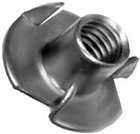 100) #8 32 Tee T Nut Steel Zinc Plated Knock In 3 Prong 1/4 Barrel 