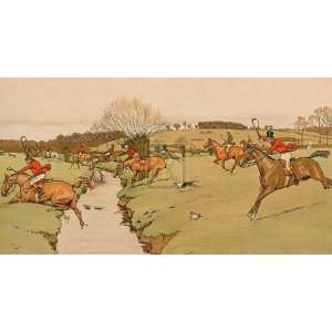 Cottesbrook Hunt (the Brook) by Cecil Aldin. size 34 inches width by 