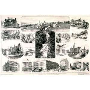  Ithaca and Cornell University 1878 Antique Print 