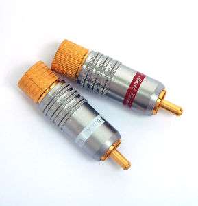 pair RCA Male Plug Gold plated CMC 8236 CUR G USA  