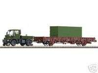 ROCO H0 # 877 Unimog 400 w/Flat car + Container  