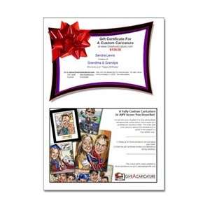 Gift Certificate for Hand Drawn, Fully Custom Caricature From Photo