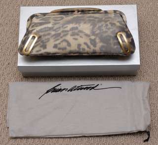 Brian Atwood Daphne Leopard Printed Clutch Italy NEW IN BOX  